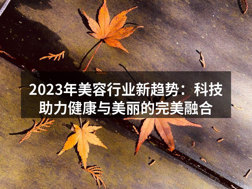 2023年美容行业新趋势：科技助力健康与